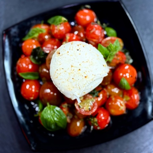 Burrata Cherry Tomatoes Basil